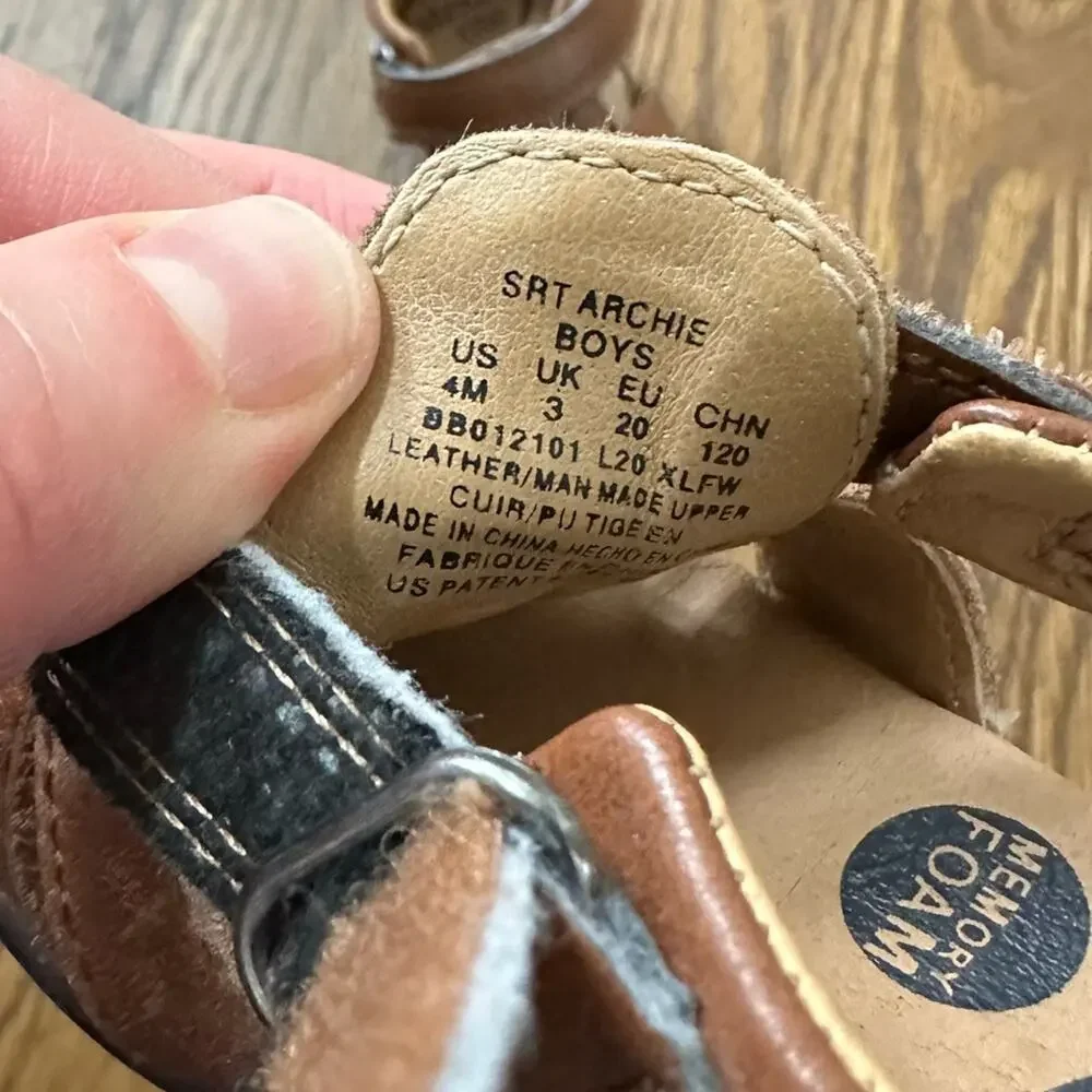 Stride Rite Archie brown leather sandals, toddler size 4